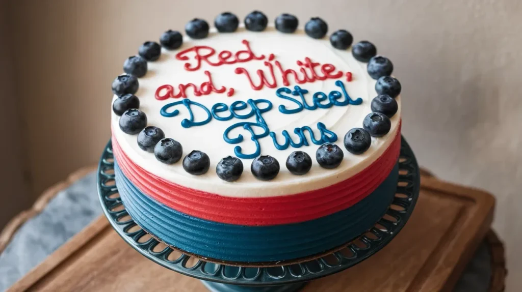 Red, White, and Deep Steel Blue Puns