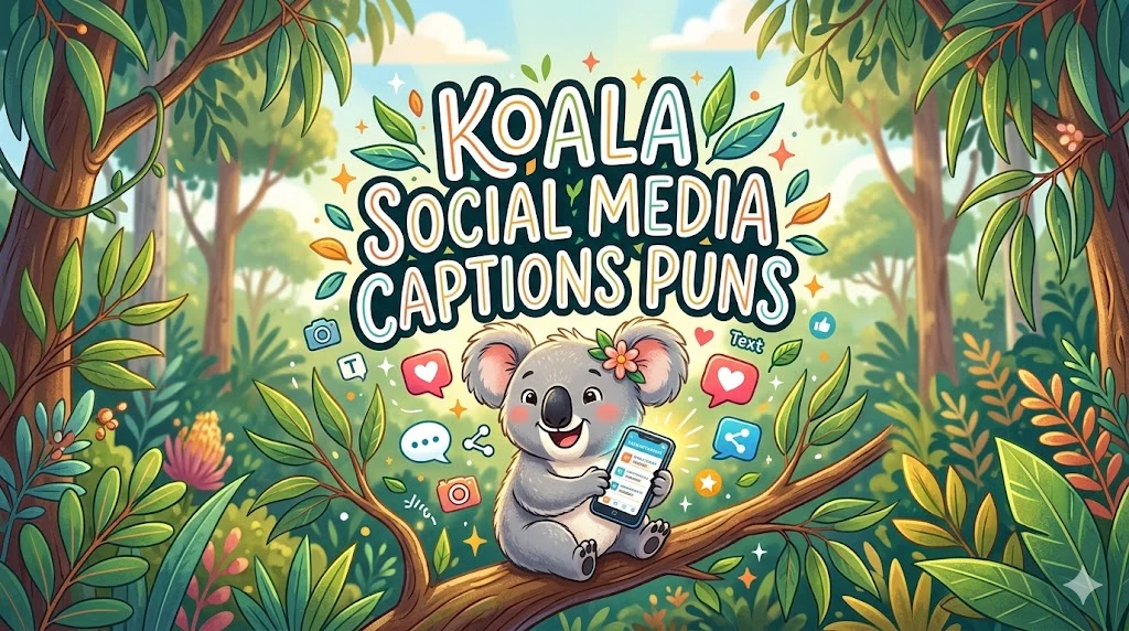Koala Social Media Captions Puns