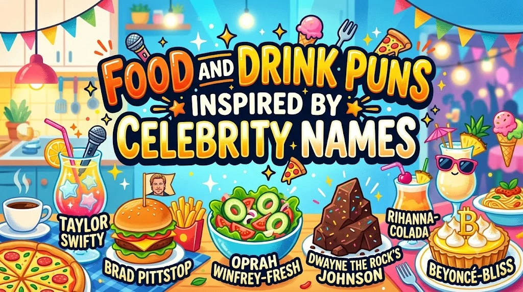 Food and Drink Puns Inspired by Celebrity Names