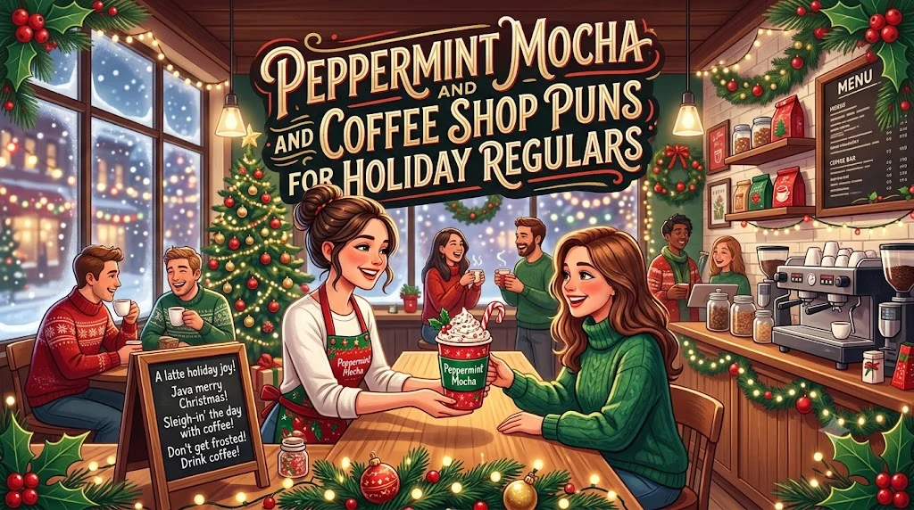 Peppermint Mocha and Coffee Shop Puns for Holiday Regulars